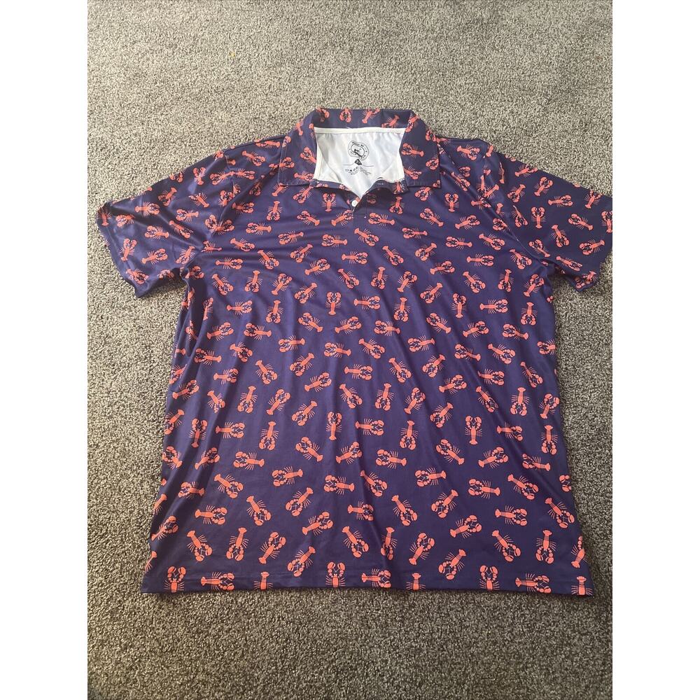 proud 90 golf Is Fun Polo Size 3x Lobester Geometric Print
